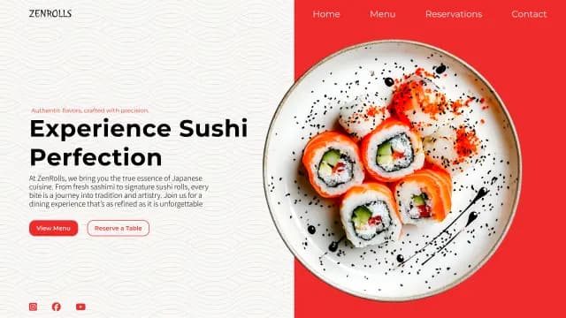 Projekt UX/UI dla restauracji sushi Zenrolls